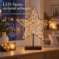 LED Stern warmweiß 40x49,5cm Schwarz Anthrazit Metall stehend