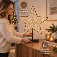 LED Stern warmweiß 40x49,5cm Schwarz Anthrazit Metall stehend