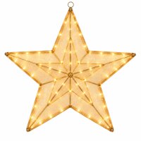 Stoffstern LED 38x5x36cm Gold - beleuchteter Stern hängend Advent