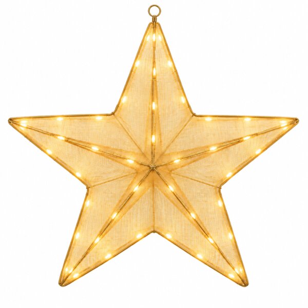 Leuchtstern 50x48cm Gold goldfarben - LED Stoffstern zum Aufhängen