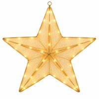 Leuchtstern 50x48cm Gold goldfarben - LED Stoffstern zum Aufhängen
