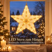 Leuchtstern 50x48cm Gold goldfarben - LED Stoffstern zum Aufhängen