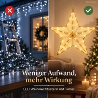 Leuchtstern 50x48cm Gold goldfarben - LED Stoffstern zum Aufhängen