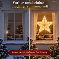 Leuchtstern 50x48cm Gold goldfarben - LED Stoffstern zum Aufhängen