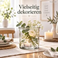 Glasgefäß rund 10x10cm Transparent klar Glas für Tischdeko