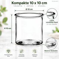Glasgefäß rund 10x10cm Transparent klar Glas für Tischdeko