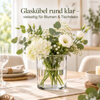 Glaskübel rund 12,5x15cm Transparent klar Glasvase Dekoglas