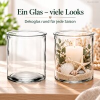 Glaskübel rund 12,5x15cm Transparent klar Glasvase Dekoglas