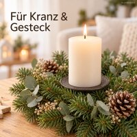 Kerzenhalter zum Einstecken D9xH6cm Braun dunkelbraun Eisen rund