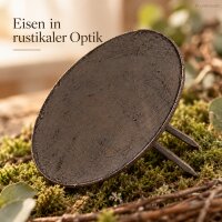 Kerzenhalter zum Einstecken D9xH6cm Braun dunkelbraun Eisen rund