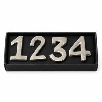 Zahlenstecker für Kerzen 2x1,5xH4cm Silber silberfarben Aluminium