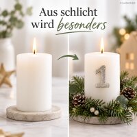 Zahlenstecker für Kerzen 2x1,5xH4cm Silber silberfarben Aluminium