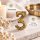 Kerzenpin Set Zahlen 2x1,5x4cm Gold Altgold Aluminium Tischdeko