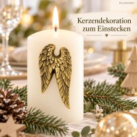 Kerzenpin Engelsflügel 4,5x2xH7cm Gold antikgold für Kerzendeko