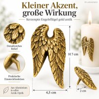 Kerzenpin Engelsflügel 4,5x2xH7cm Gold antikgold für Kerzendeko