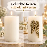 Kerzenpin Engelsflügel 4,5x2xH7cm Gold antikgold für Kerzendeko