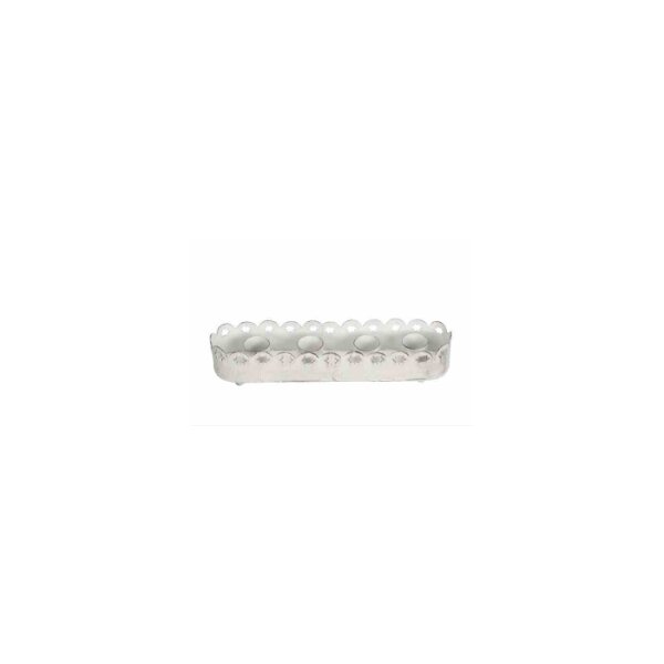 Kerzenhalter 4 Kerzen 21x4,5xH4cm Weiß - Mehrfach Kerzenhalter Eisen