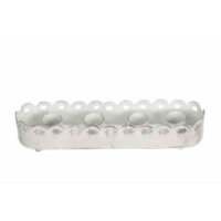 Kerzenhalter 4 Kerzen 21x4,5xH4cm Weiß - Mehrfach...