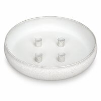 Kerzenschale für Stabkerzen D33xH7cm Weiß Perlmutt-Weiß Eisen