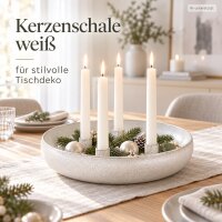 Kerzenschale für Stabkerzen D33xH7cm Weiß Perlmutt-Weiß Eisen