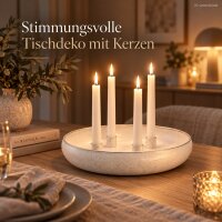 Kerzenschale für Stabkerzen D33xH7cm Weiß Perlmutt-Weiß Eisen