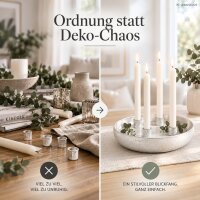 Kerzenschale für Stabkerzen D33xH7cm Weiß Perlmutt-Weiß Eisen