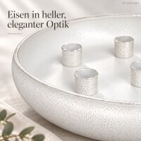 Kerzenschale für Stabkerzen D33xH7cm Weiß Perlmutt-Weiß Eisen