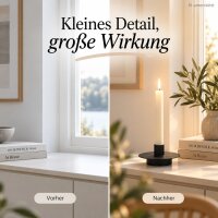 Schwarzer Kerzenständer D10,5xH4,5 Schwarz Eisen für Sideboard