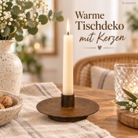 Kerzenhalter Eisen 13cm Braun dunkelbraun rund beidseitig Tischdeko
