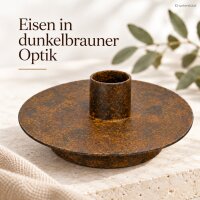 Kerzenhalter Eisen 13cm Braun dunkelbraun rund beidseitig Tischdeko