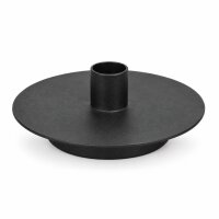 Kerzenhalter Schwarz D13xH4,5cm - runder Kerzenständer aus Eisen