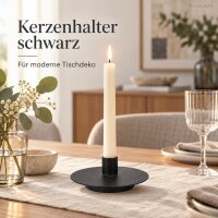 Kerzenhalter Schwarz D13xH4,5cm - runder Kerzenständer aus Eisen