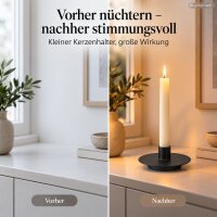 Kerzenhalter Schwarz D13xH4,5cm - runder Kerzenständer aus Eisen