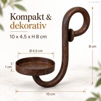 Einhängeteelichthalter 10x4,5xH8cm Braun dunkelbraun Eisen für Dekoglas