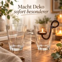 Einhängeteelichthalter 10x4,5xH8cm Braun dunkelbraun Eisen für Dekoglas