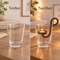Einhängeteelichthalter 10x4,5xH8cm Braun dunkelbraun Eisen für Dekoglas