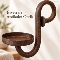 Einhängeteelichthalter 10x4,5xH8cm Braun dunkelbraun Eisen für Dekoglas