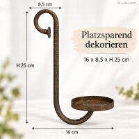 Kerzenhalter zum Hängen 16x8,5x25cm Braun dunkelbraun Eisen Dekoglas
