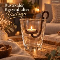 Kerzenhalter zum Hängen 16x8,5x25cm Braun dunkelbraun Eisen Dekoglas