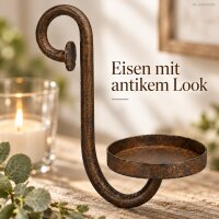 Kerzenhalter zum Hängen 16x8,5x25cm Braun dunkelbraun Eisen Dekoglas
