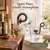 Kerzenhalter für Tafelkerze 13x2,5xH25cm Braun dunkelbraun Eisen