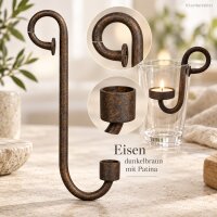 Kerzenhalter für Tafelkerze 13x2,5xH25cm Braun dunkelbraun Eisen