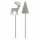 Hirsch + Baum am Stab sortiert, Eisen, 5 x 0,2 x H 7,5 cm / 5 x 0,5 x H 8 cm + 20 cm Stab