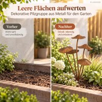 Pilz Gartenstecker rost 22x20xH29cm Braun Eisen Pilzgruppe zum Stecken