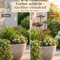 Pilz Gartenstecker rost 22x20xH29cm Braun Eisen Pilzgruppe zum Stecken