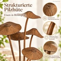 Pilz Gartenstecker rost 22x20xH29cm Braun Eisen Pilzgruppe zum Stecken