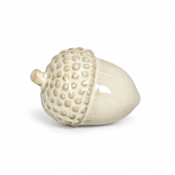 Deko Eichel Porzellan 7x6,5xH5,5cm Creme Elfenbein Regaldeko Herbst