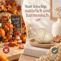 Deko Eichel Porzellan 7x6,5xH5,5cm Creme Elfenbein Regaldeko Herbst