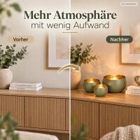 Windlicht 3er Set D13-22cm Grün Olivgrün - Eisen für Tischdeko