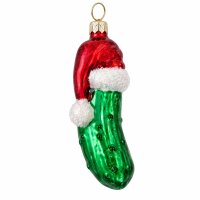 Weihnachtsanhänger Gurke 4,5x12,5cm Bunt Grün...